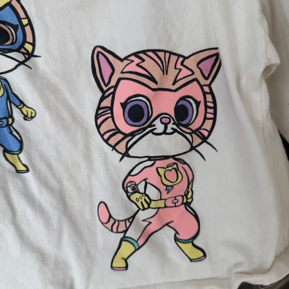 Zara Kids x Disney Jr. super kitty squad long sleeve tee crewneck colorful beige